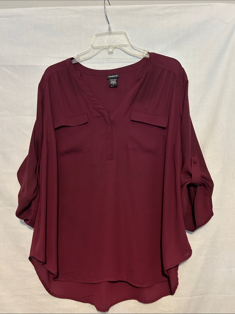 torrid Wine Burgundy V-Neck Tunic Blouse